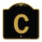Signmission Designer Series Sign-Sign W/ Letter C, Black & Gold Aluminum Sign, 18" x 18", BG-1818-22960 A-DES-BG-1818-22960 - alternate 1